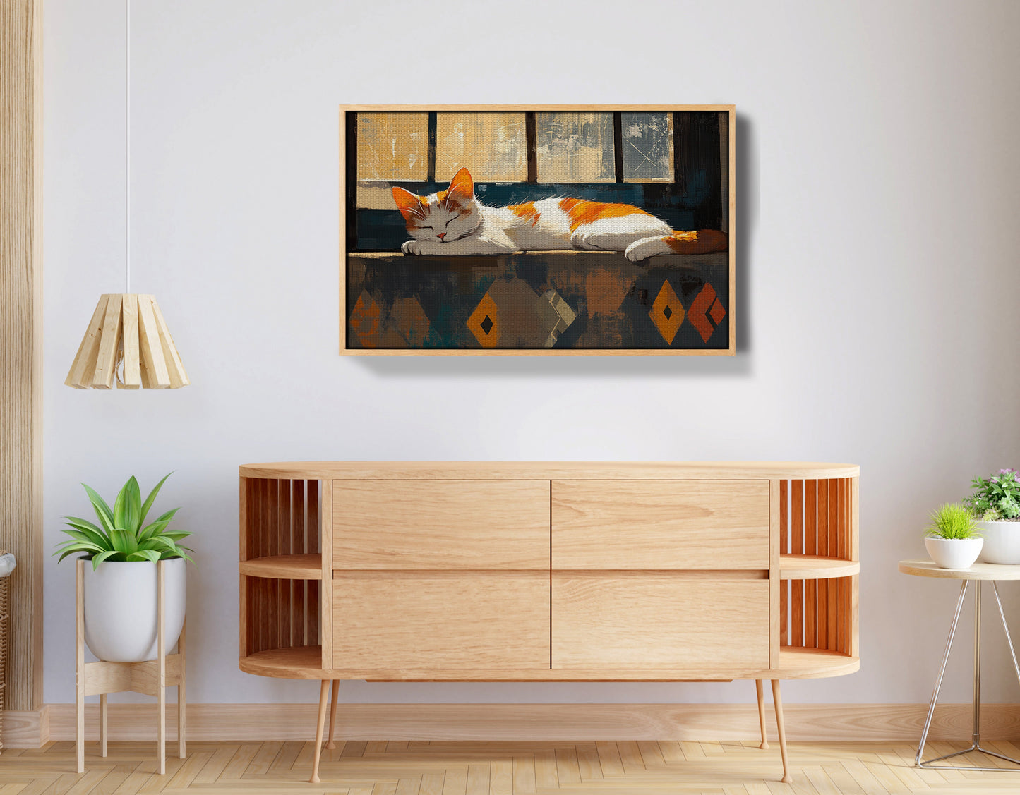 Sleeping Cat Window African American canvas print view 50