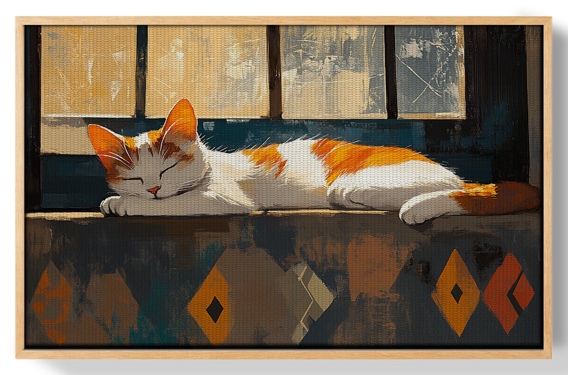 Sleeping Cat Window African American canvas print view 49