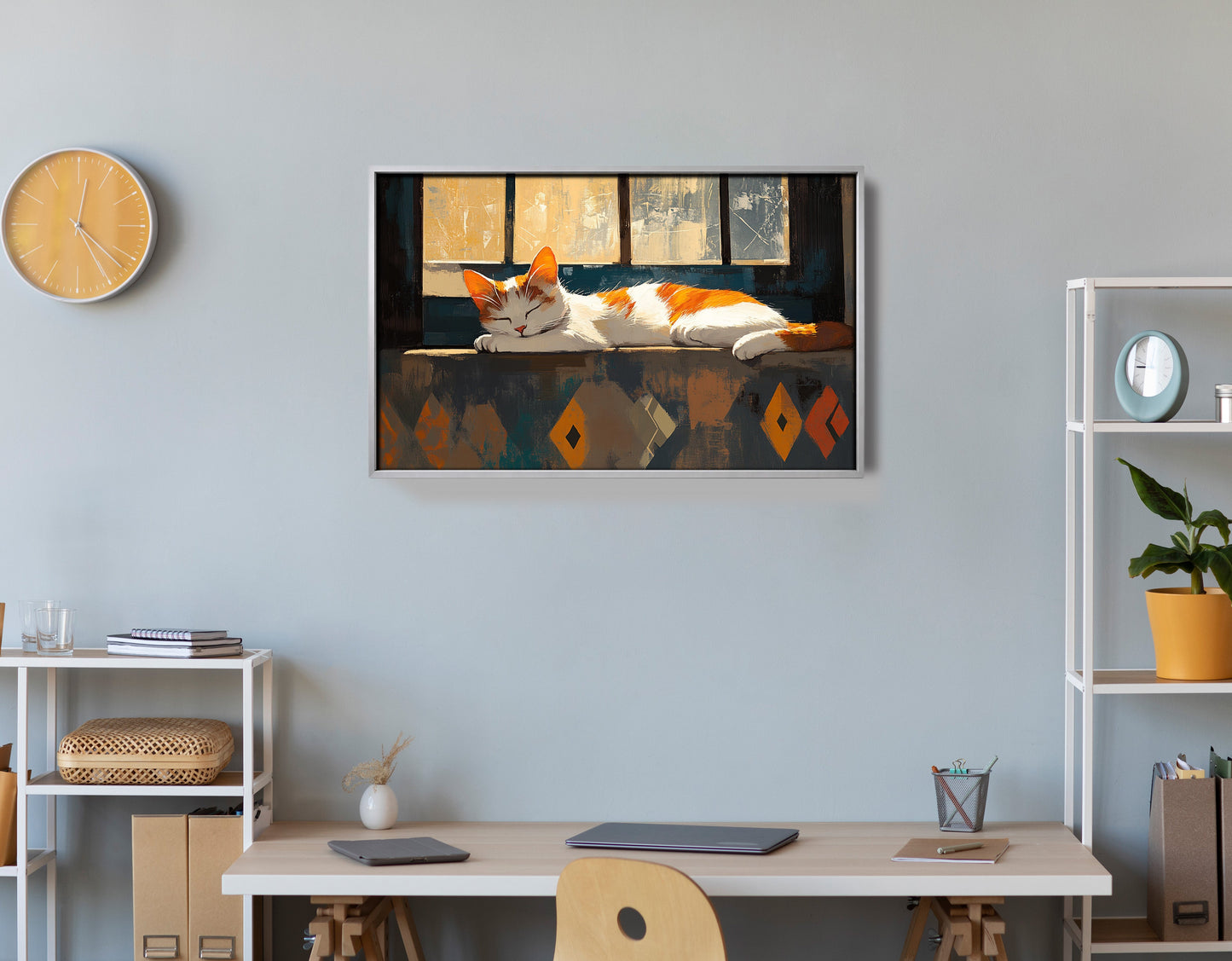 Sleeping Cat Window African American canvas print view 60