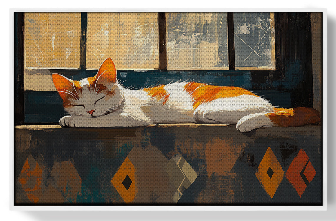 Sleeping Cat Window African American canvas print view 61