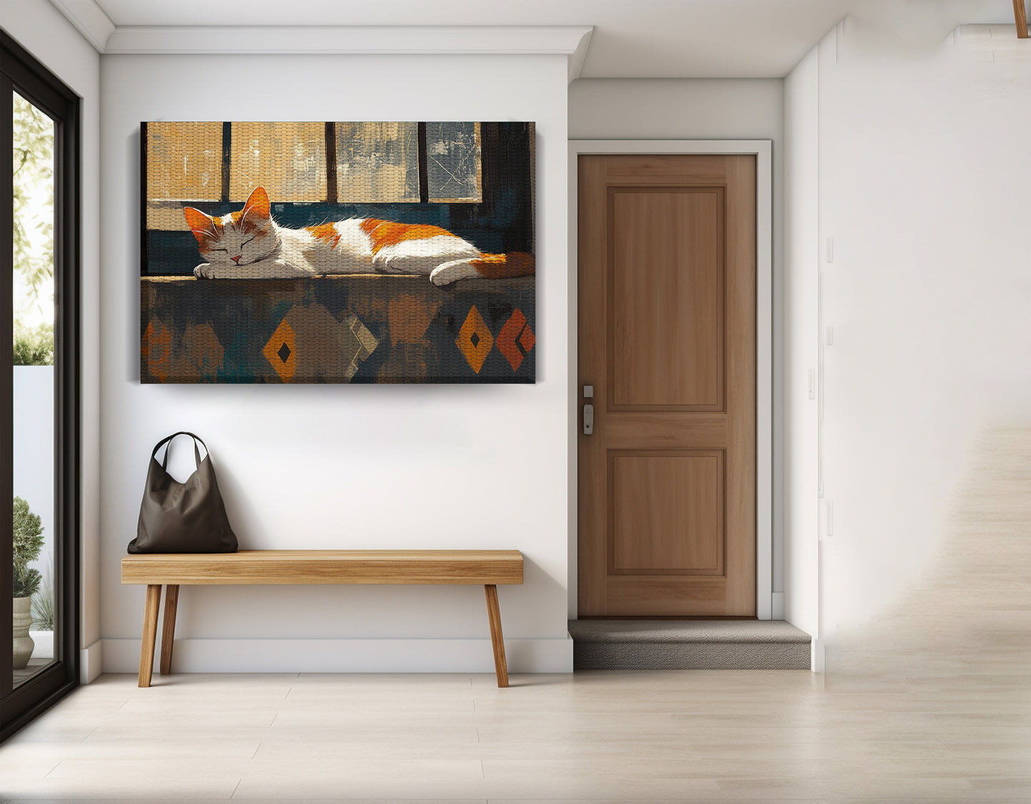 Sleeping Cat Window African American canvas print view 17