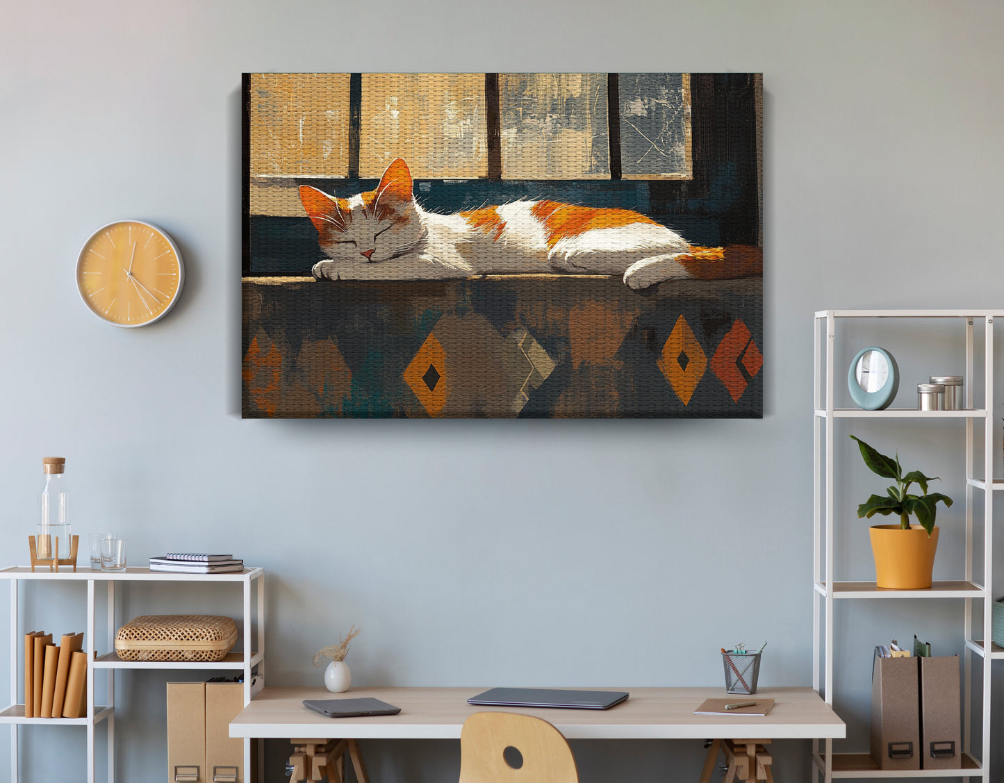 Sleeping Cat Window African American canvas print view 18