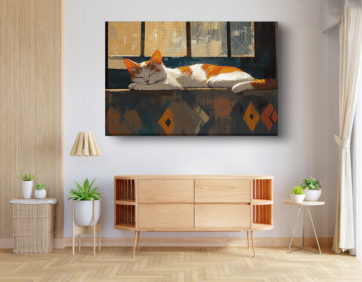 Sleeping Cat Window African American canvas print view 14