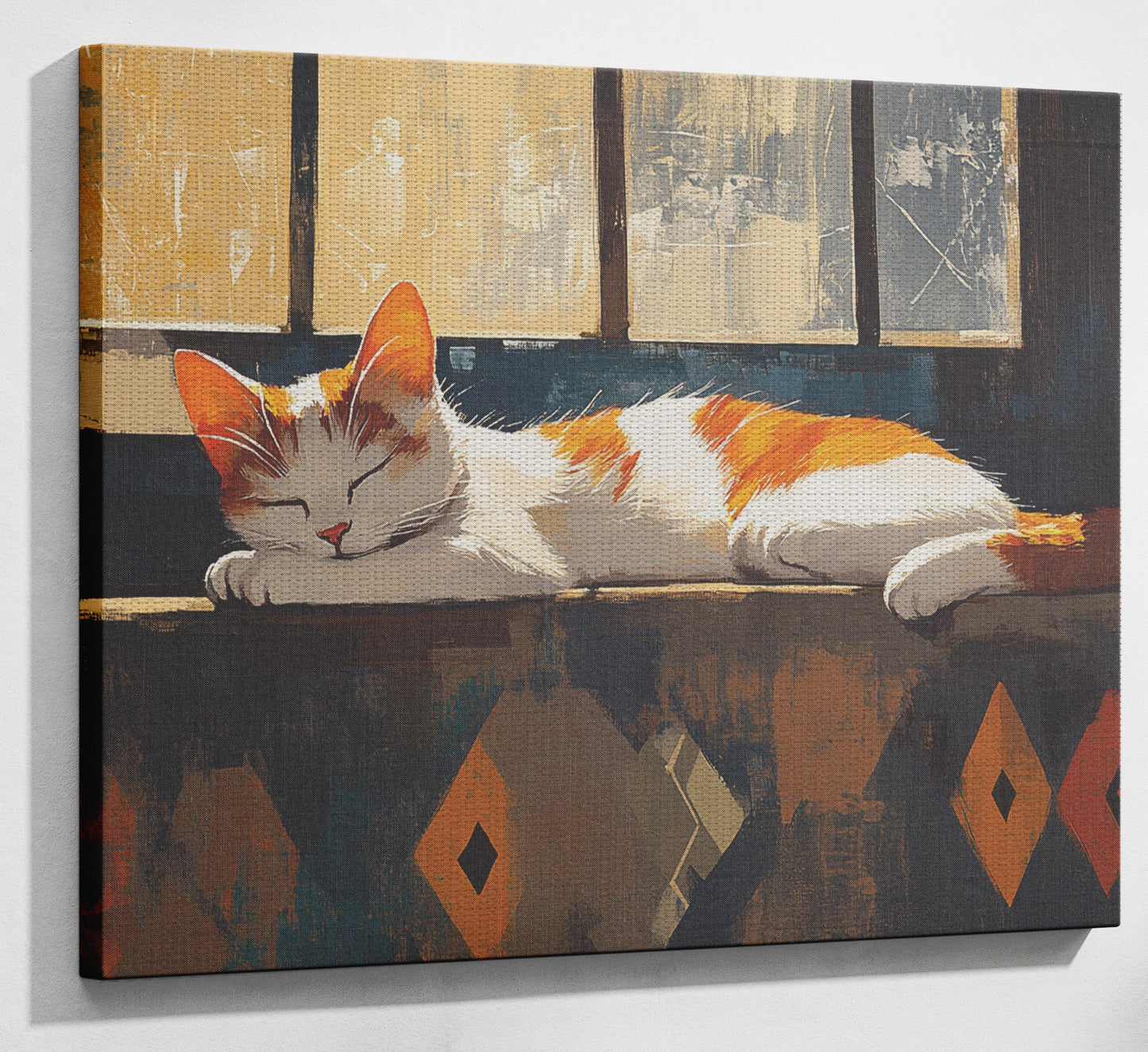 Sleeping Cat Window African American canvas print view 13