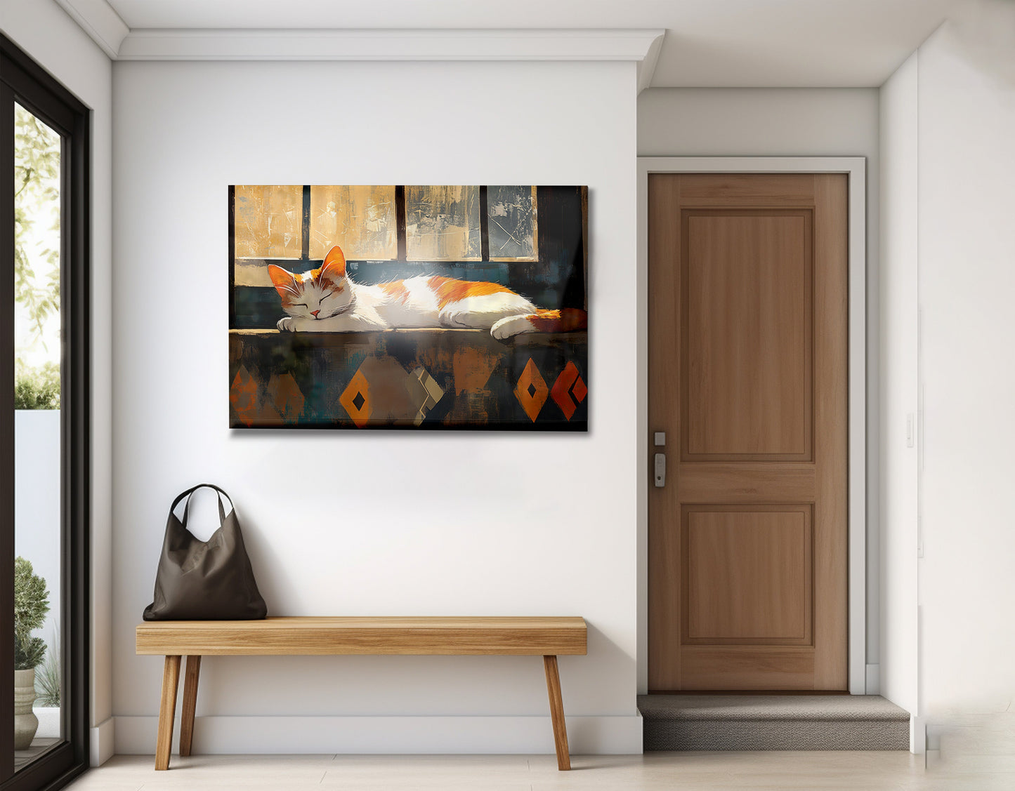 Sleeping Cat Window African American canvas print view 23