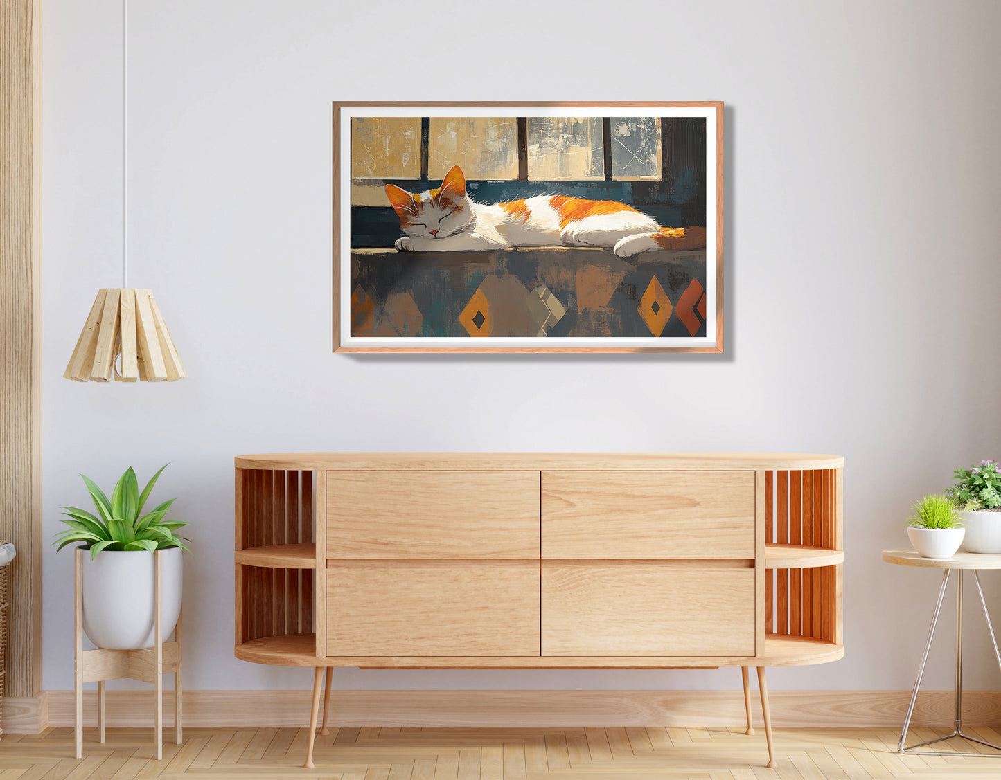 Sleeping Cat Window African American canvas print view 80