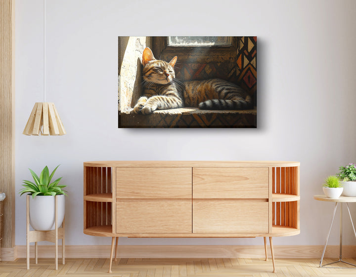 Tabby Cat Window Wall Art Print