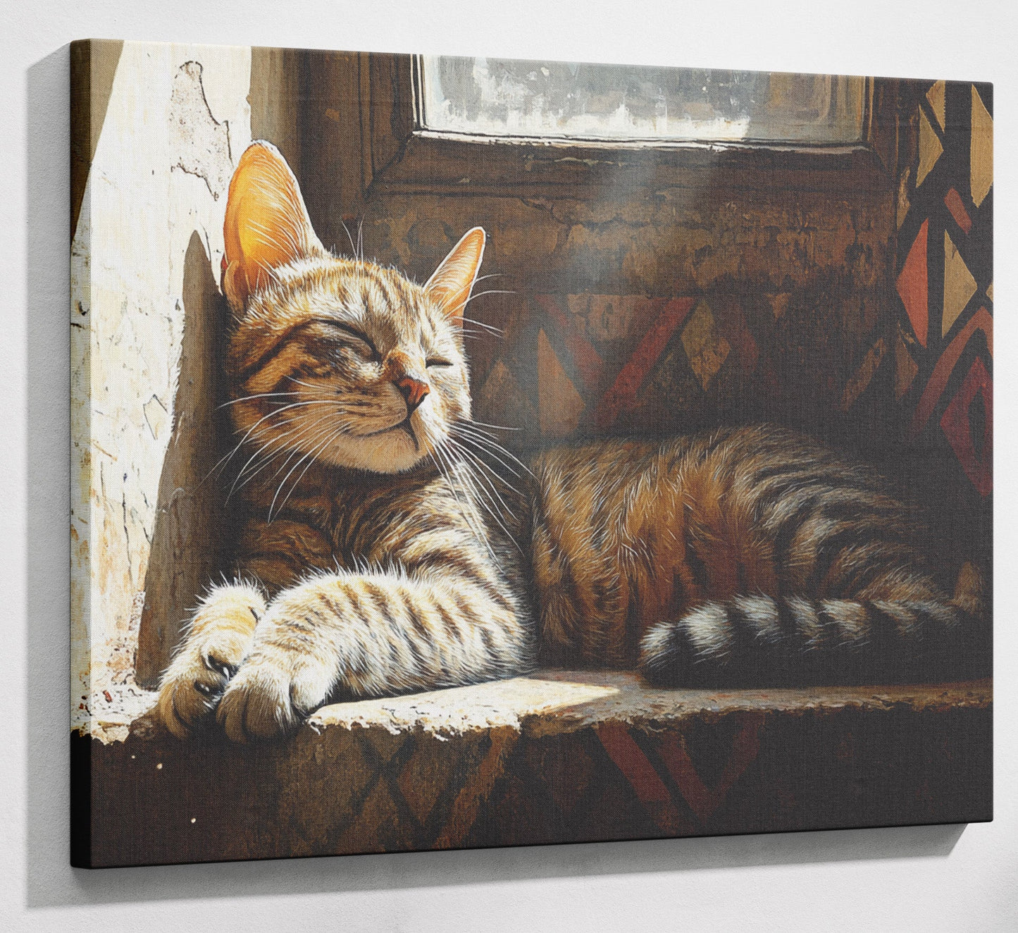 Tabby Cat Window African American canvas print canvas print with visible wall art format