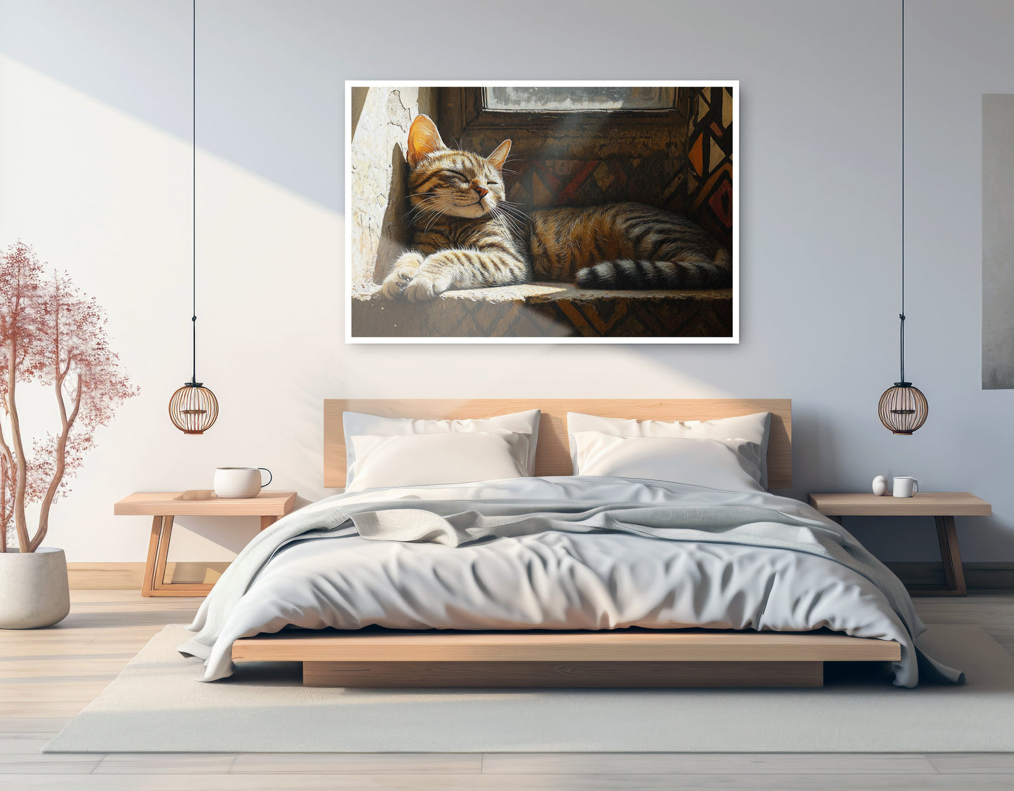 Tabby Cat Window African American canvas print artwork view