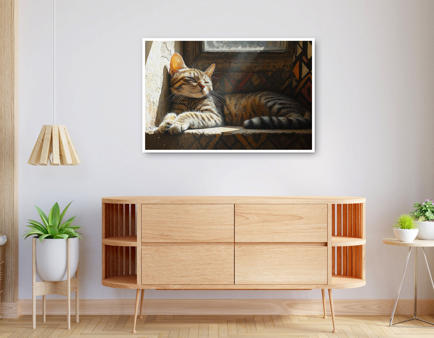 Alternate view of Tabby Cat Window African American canvas print