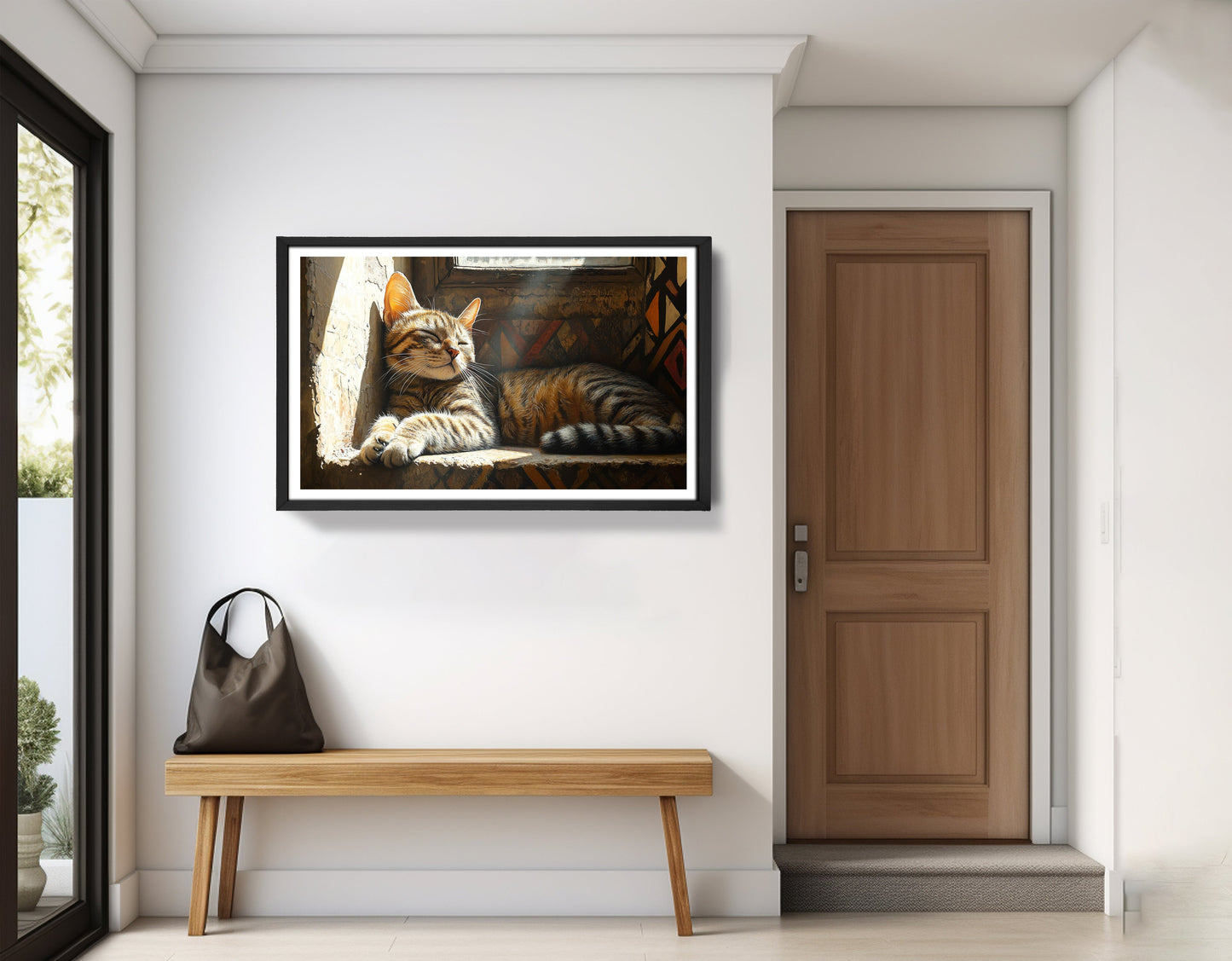 Tabby Cat Window African American canvas print view 71