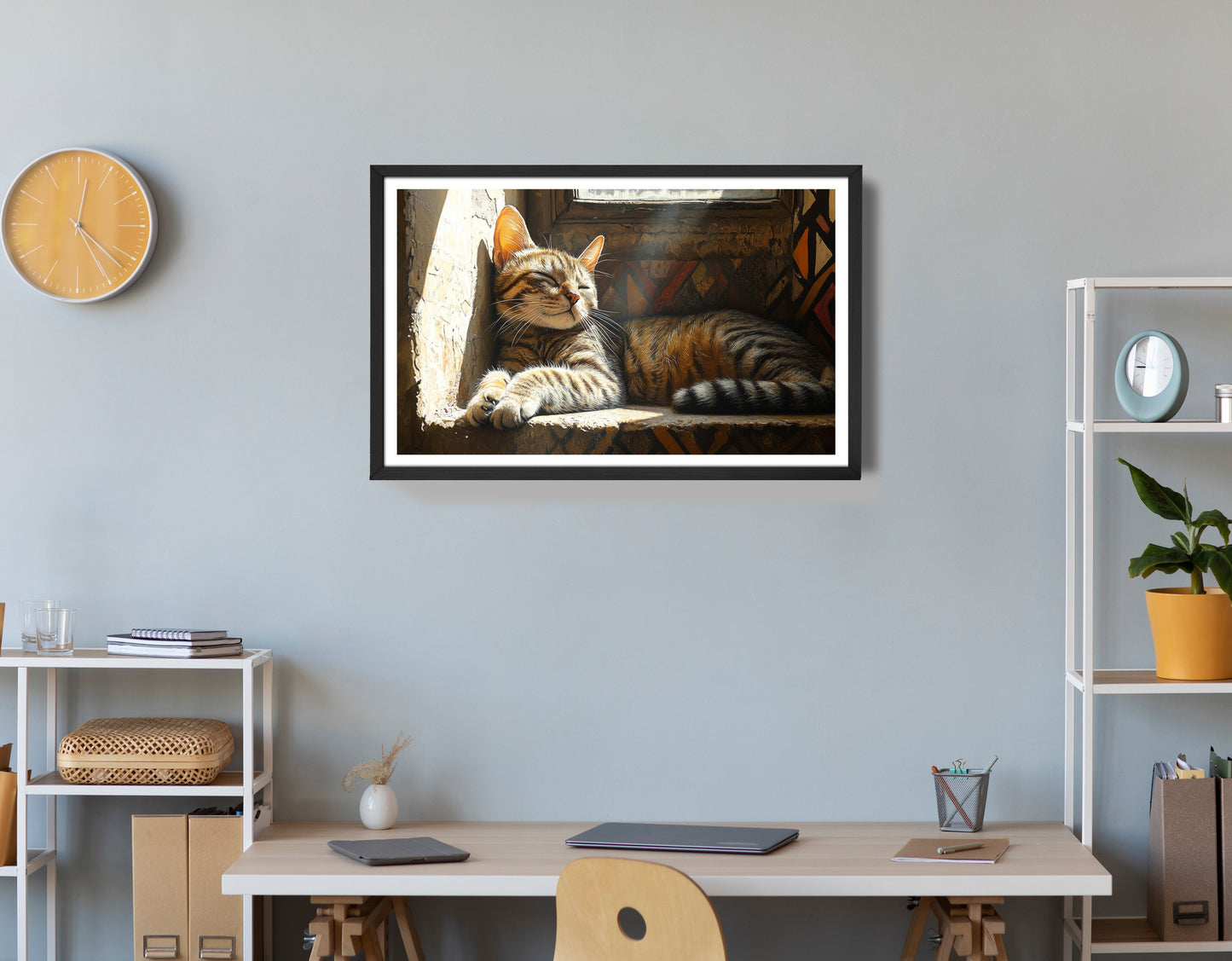 Tabby Cat Window African American canvas print view 72
