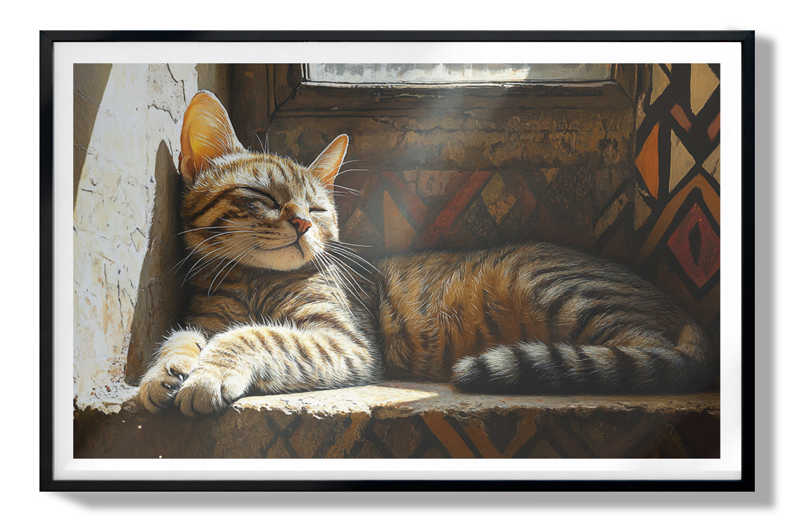 Tabby Cat Window African American canvas print view 67