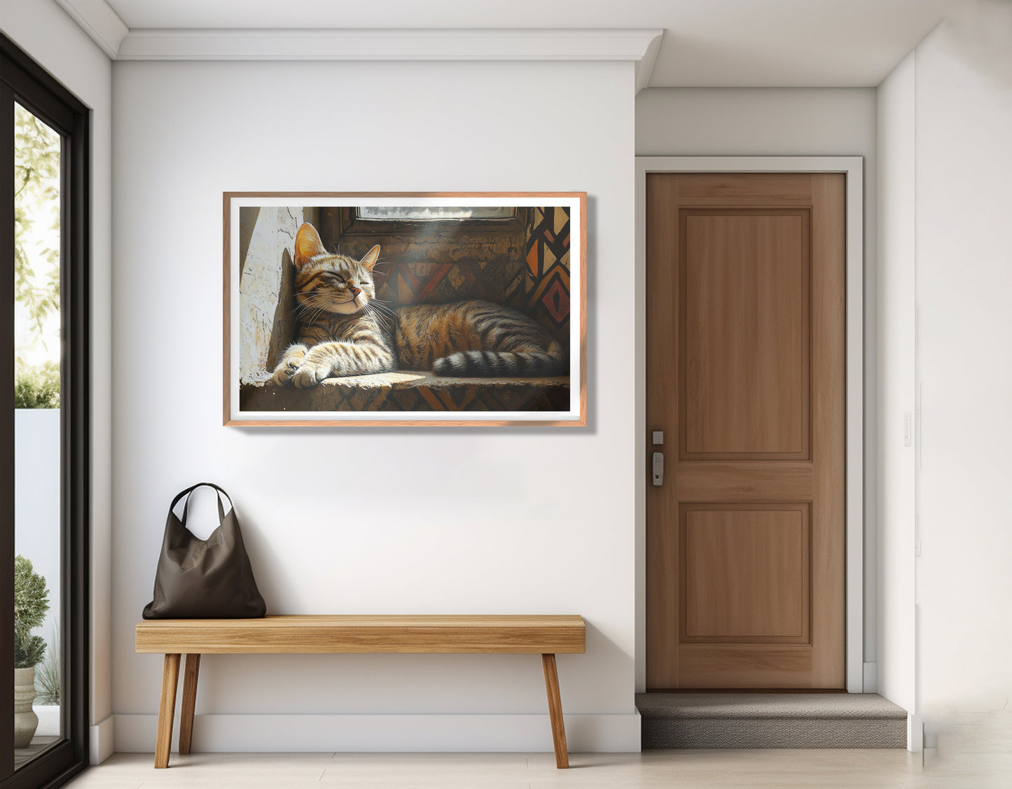 Tabby Cat Window African American canvas print view 83