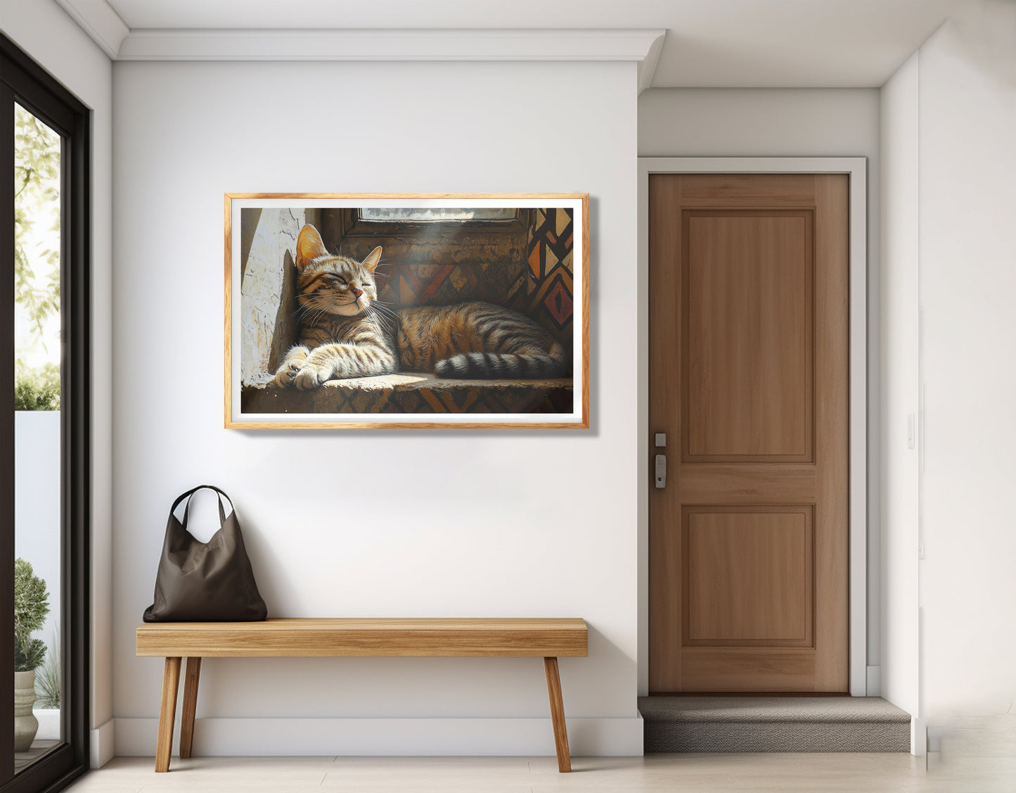 Tabby Cat Window African American canvas print view 77