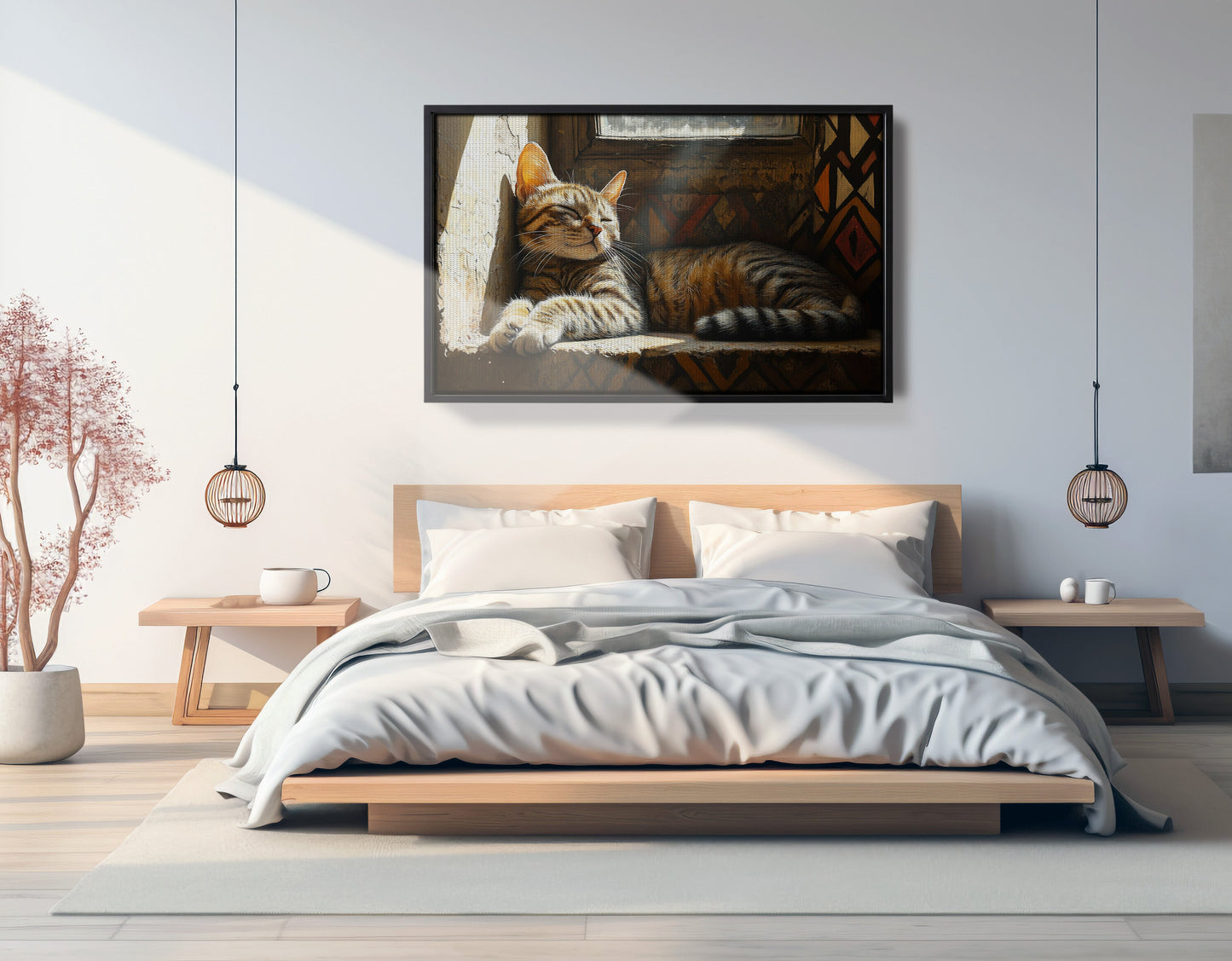 Tabby Cat Window African American canvas print view 27