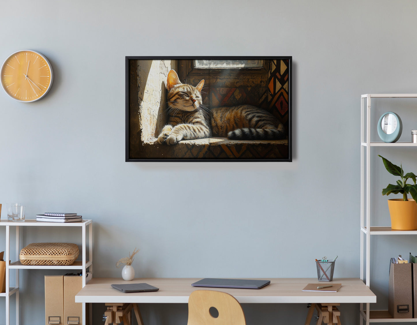 Tabby Cat Window African American canvas print view 30