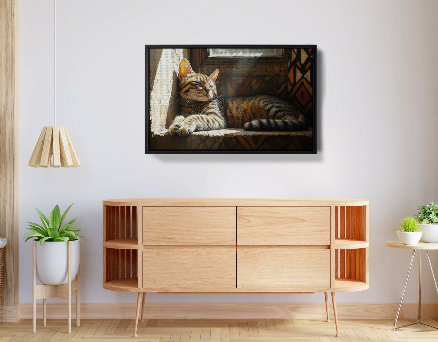 Tabby Cat Window African American canvas print view 26