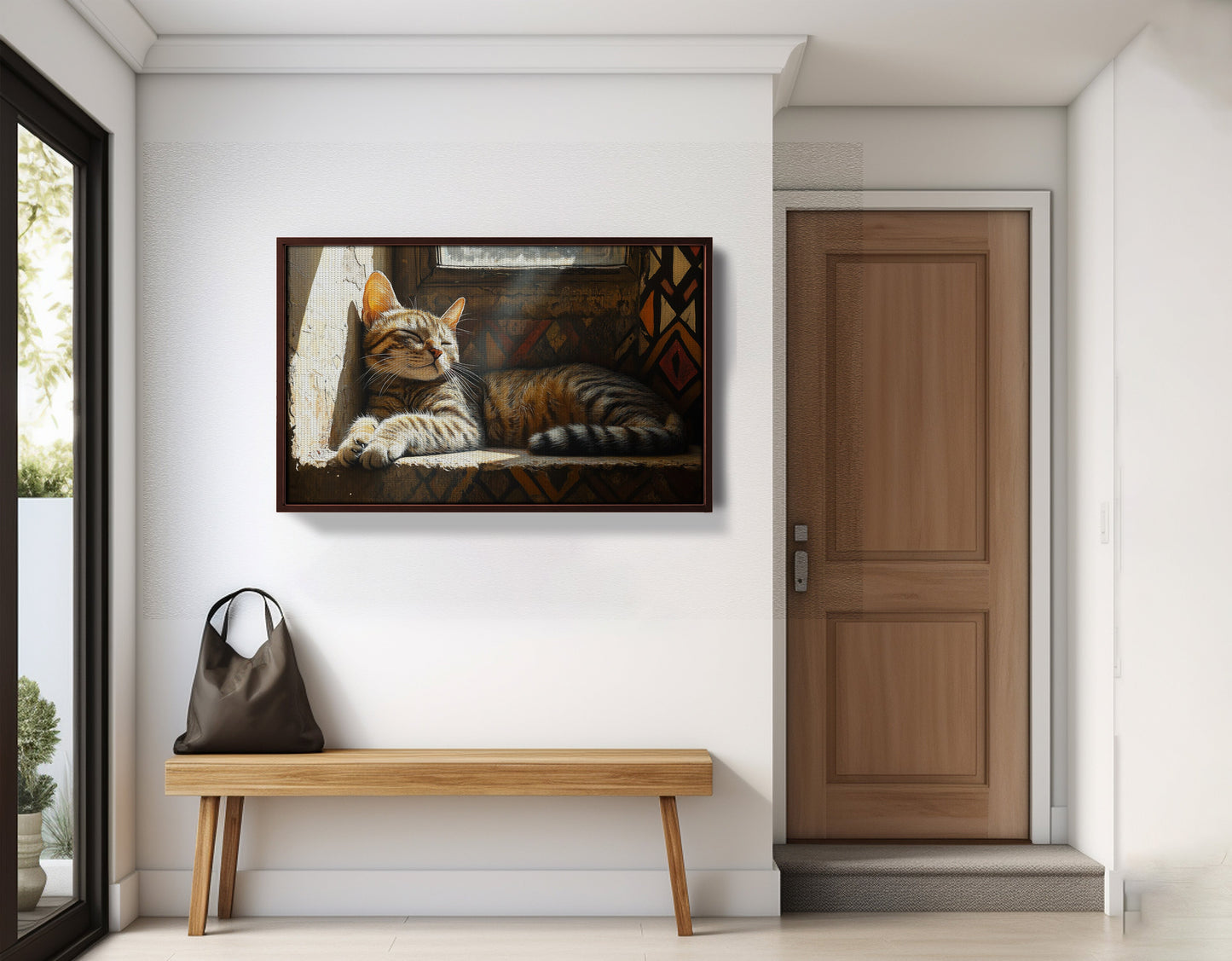 Tabby Cat Window African American canvas print view 35