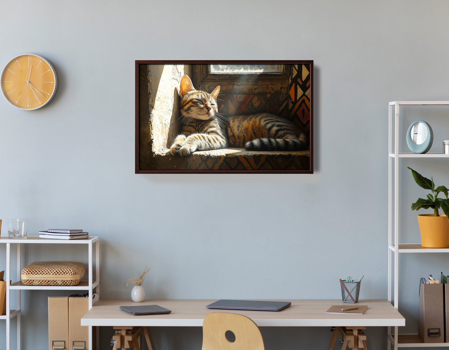 Tabby Cat Window African American canvas print view 36