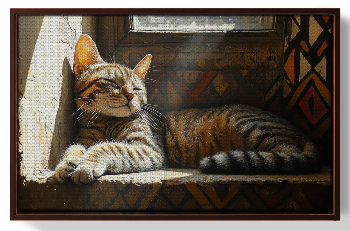 Tabby Cat Window African American canvas print view 31