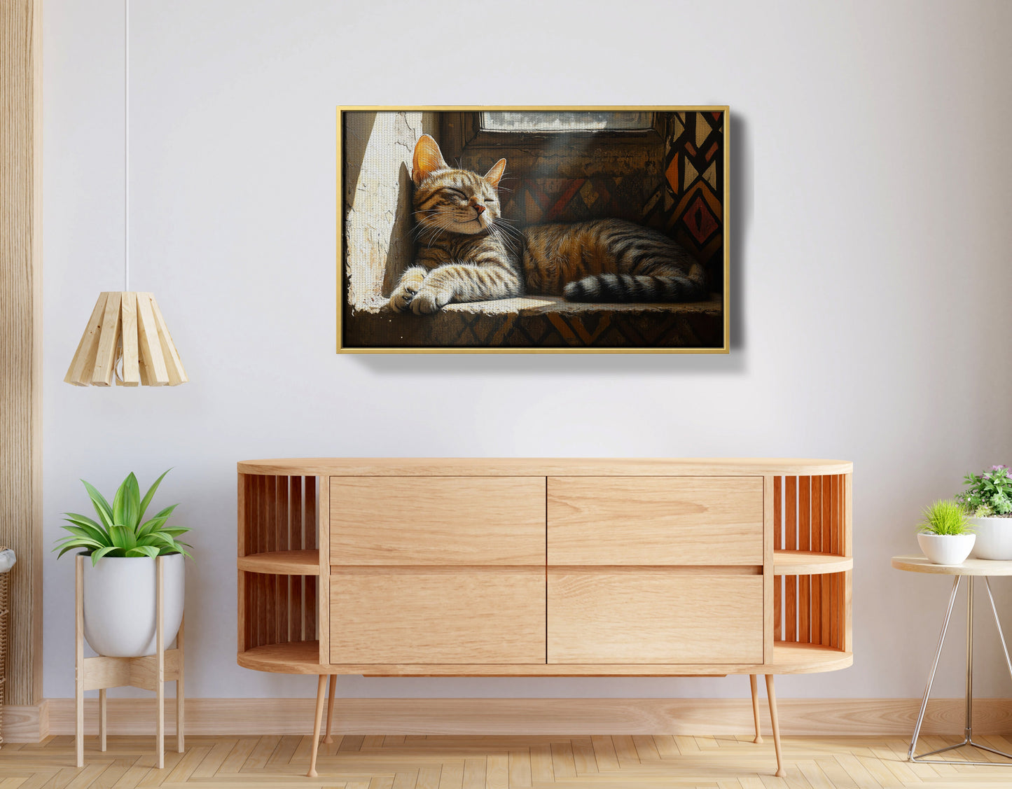 Tabby Cat Window African American canvas print view 38
