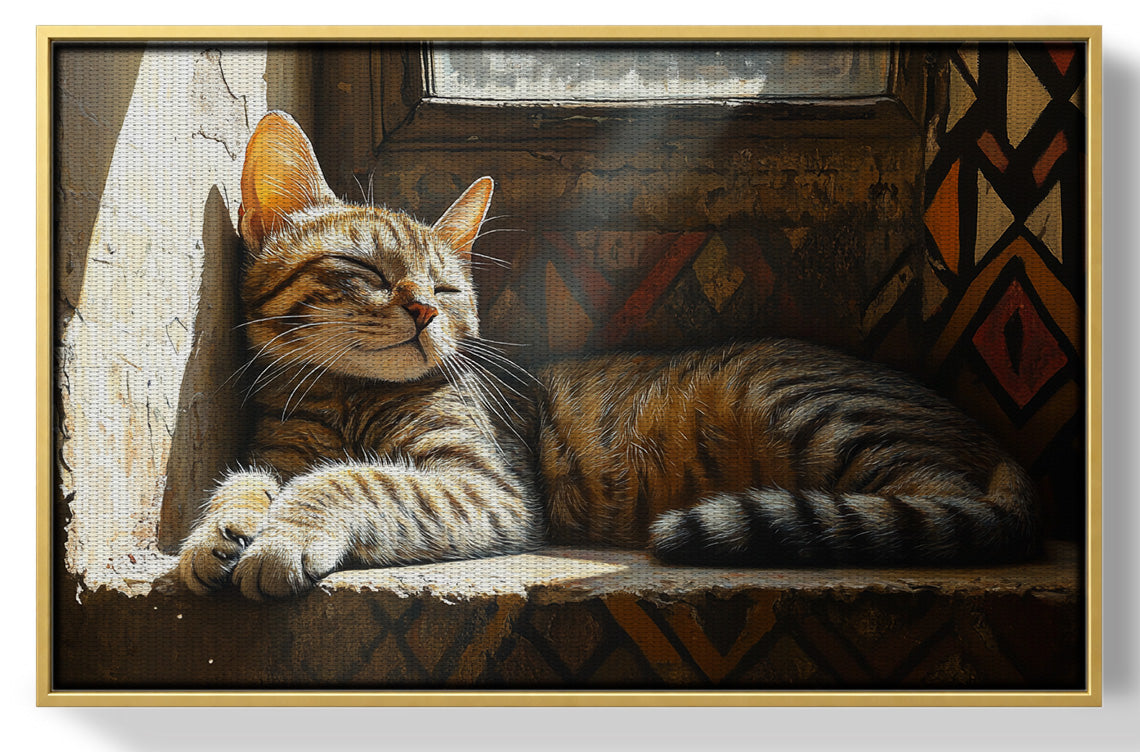 Tabby Cat Window African American canvas print view 37