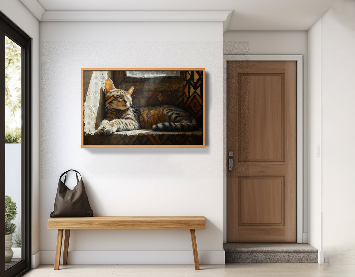 Tabby Cat Window African American canvas print view 47