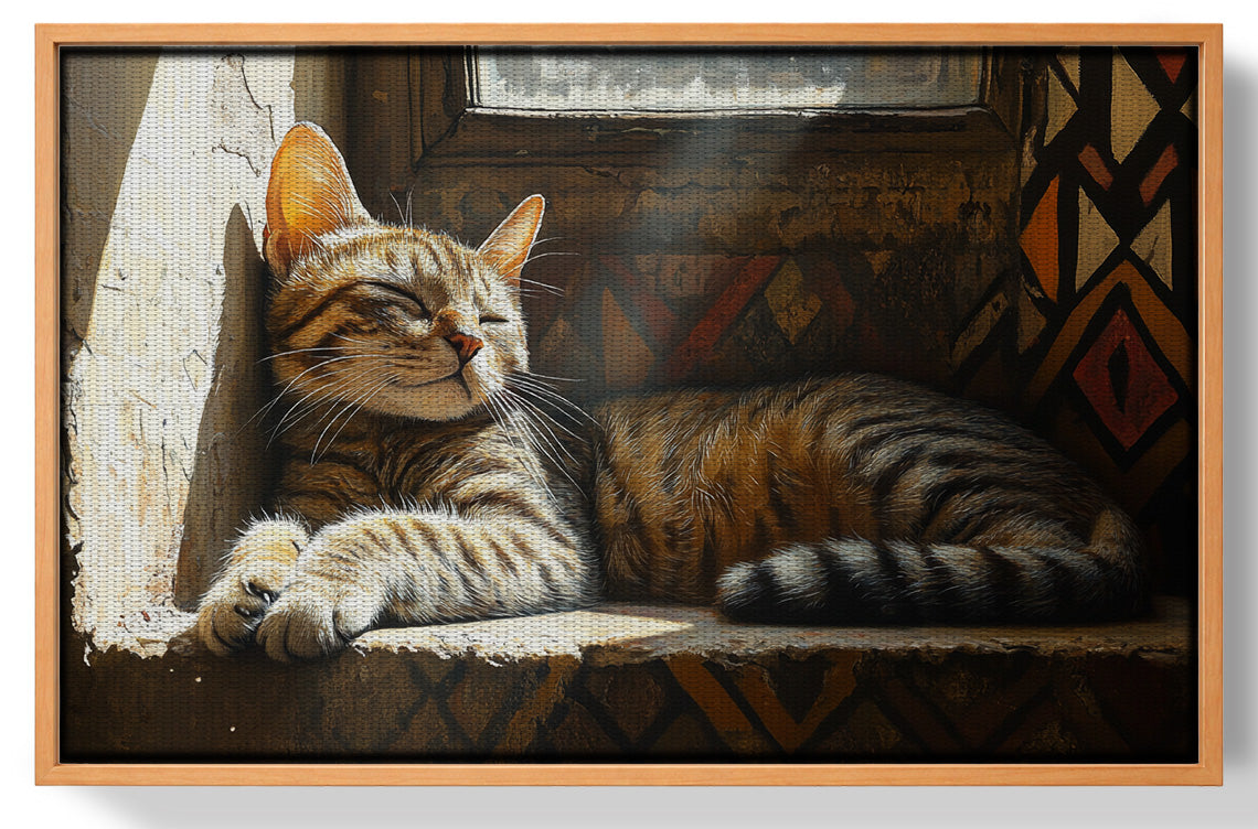 Tabby Cat Window African American canvas print view 43