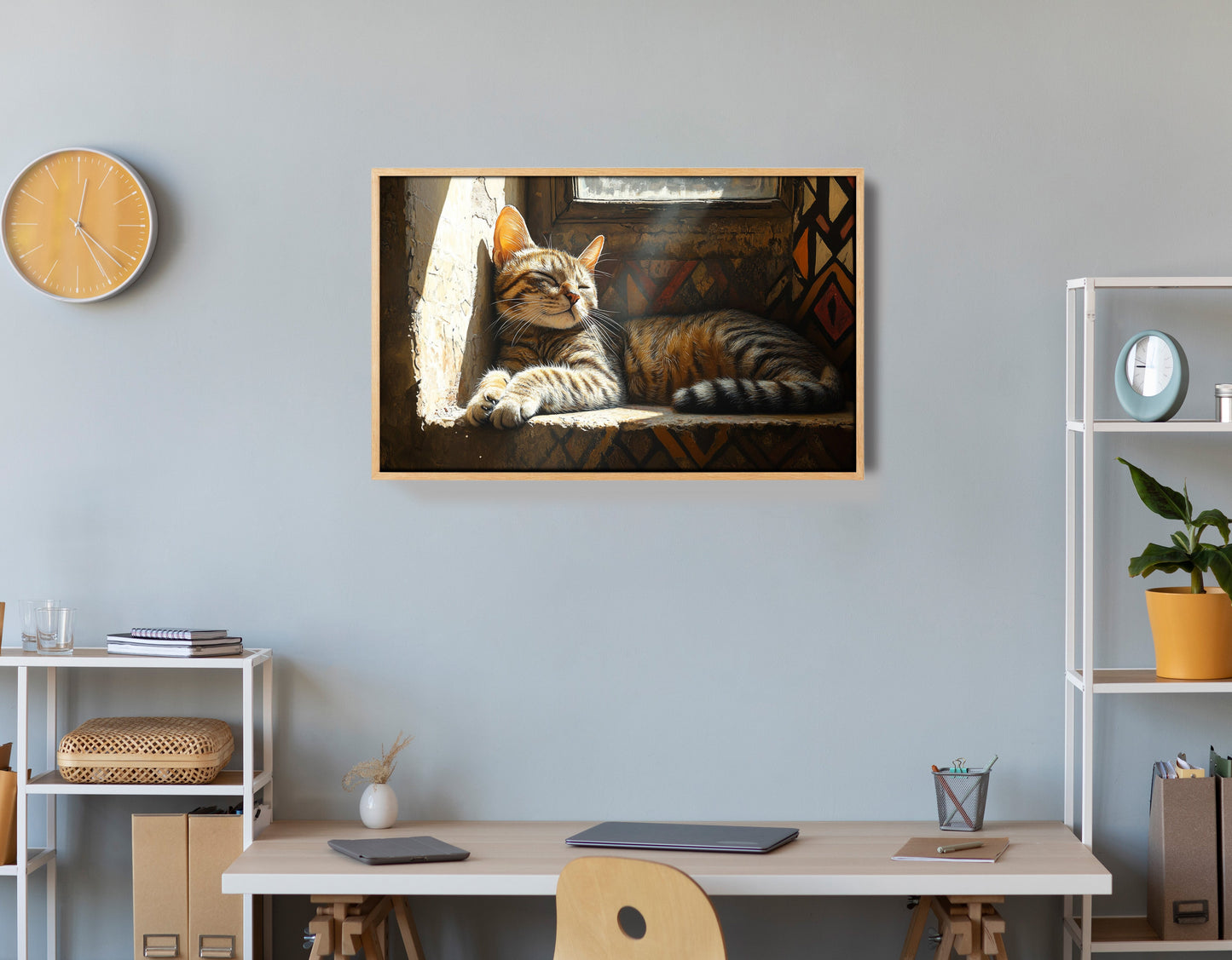 Tabby Cat Window African American canvas print view 54