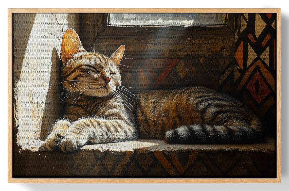 Tabby Cat Window African American canvas print view 49