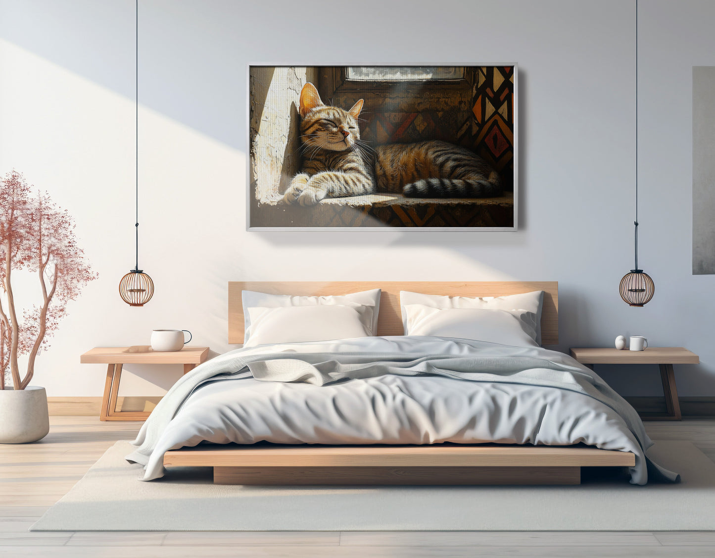 Tabby Cat Window African American canvas print view 57