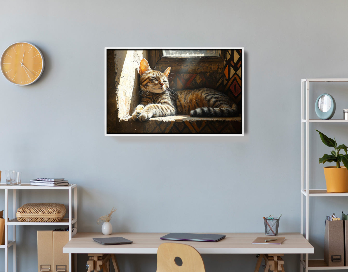 Tabby Cat Window African American canvas print view 66