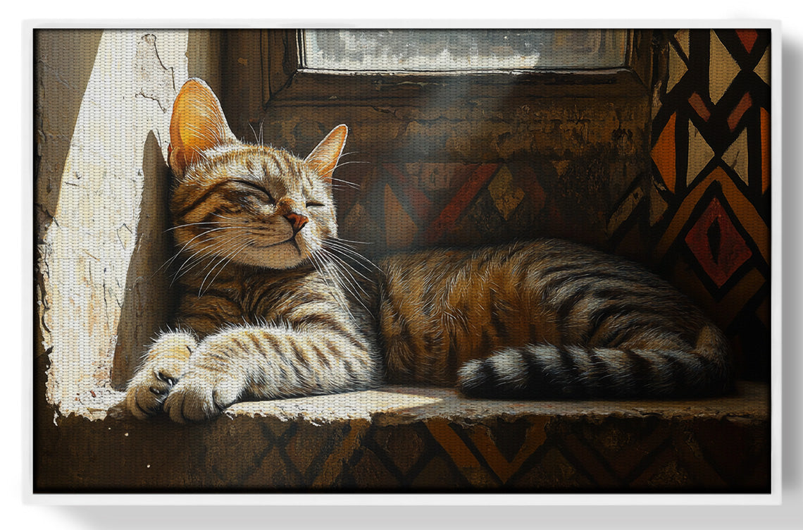 Tabby Cat Window African American canvas print view 61