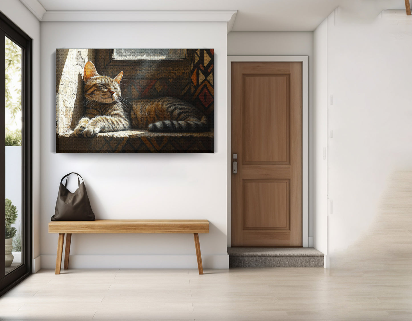 Tabby Cat Window African American canvas print view 17