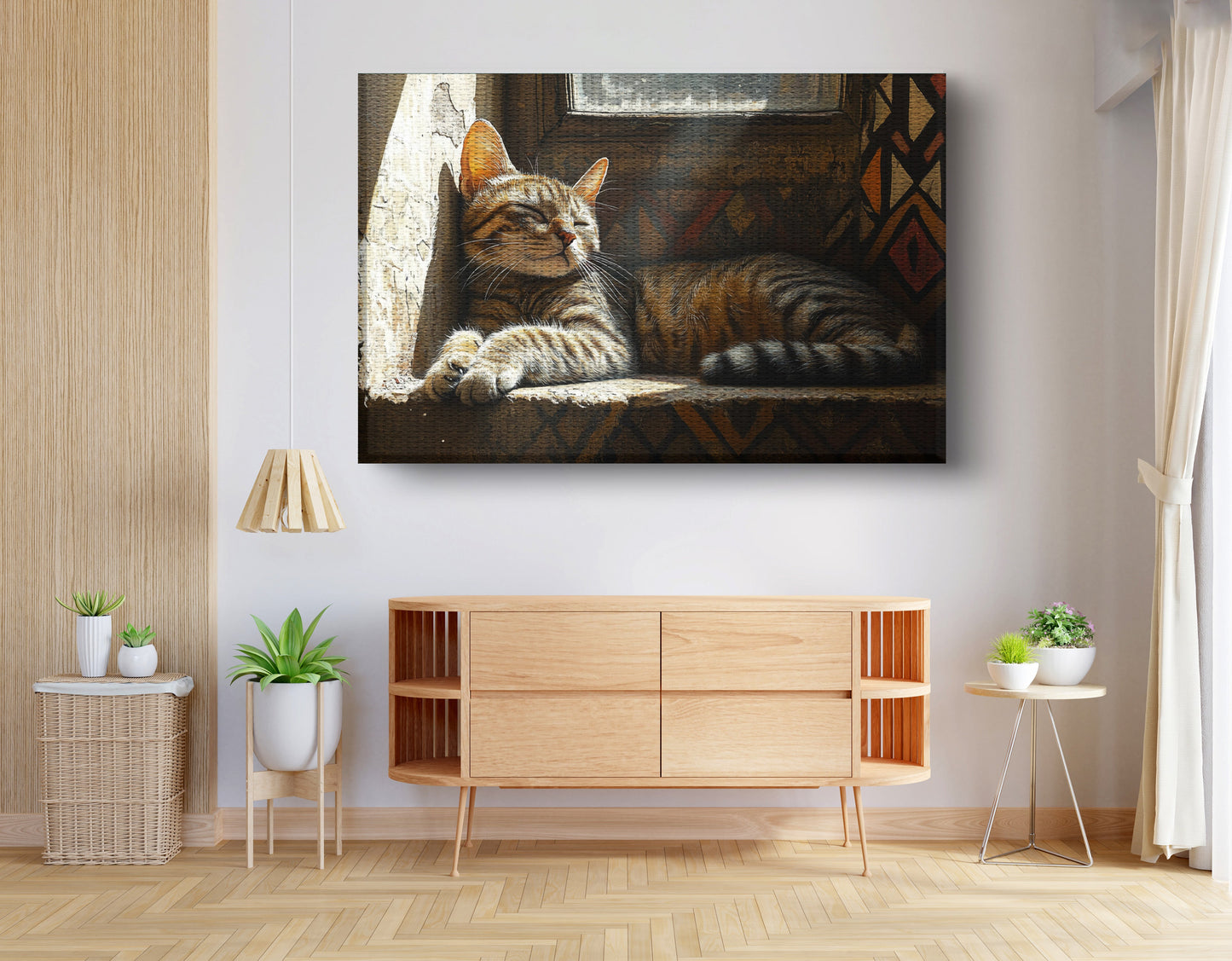 Tabby Cat Window African American canvas print view 14