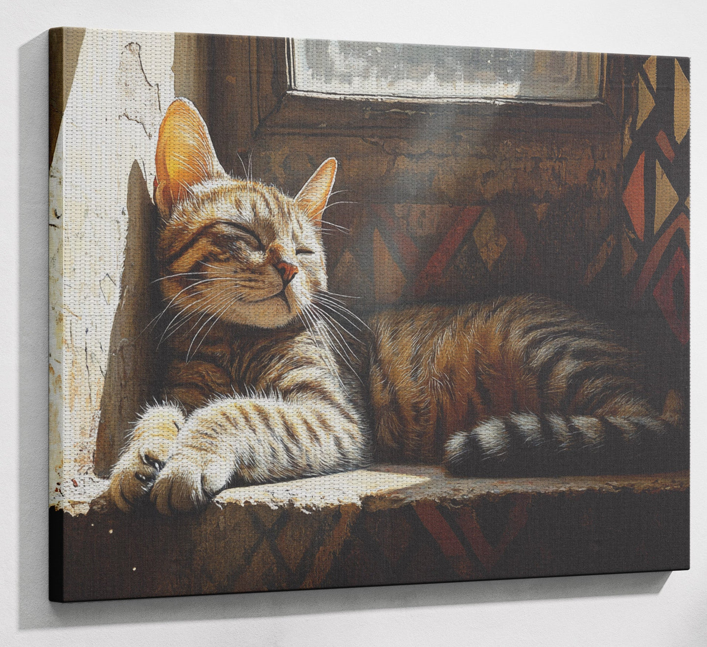 Tabby Cat Window African American canvas print view 13