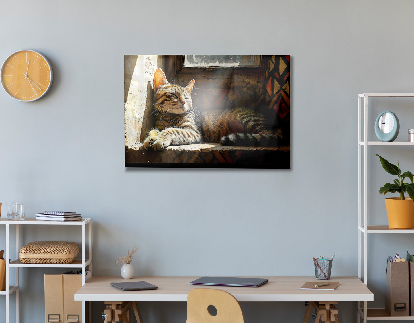Tabby Cat Window African American canvas print view 24