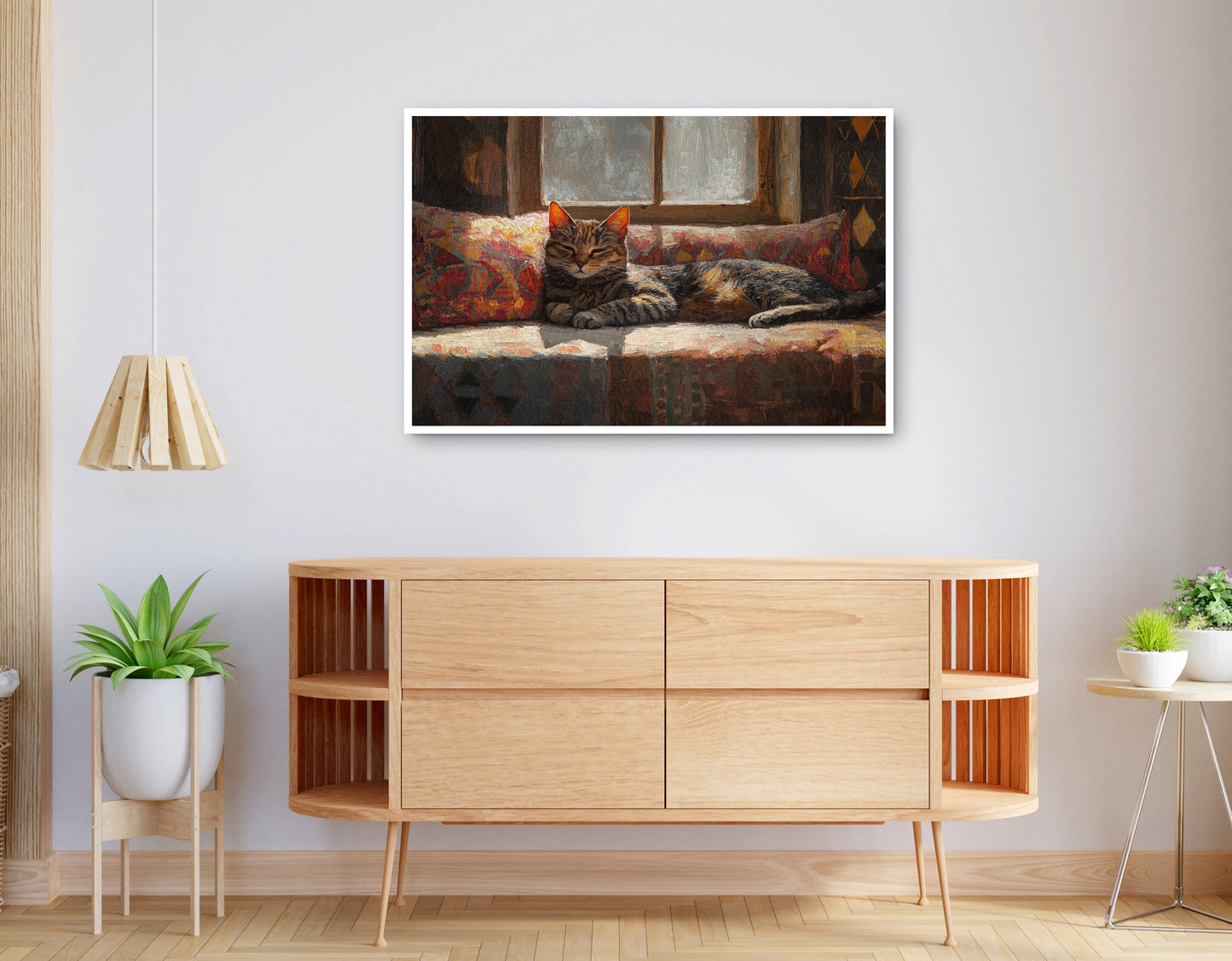 Alternate view of Tabby Cat Cozy Couch African American canvas print