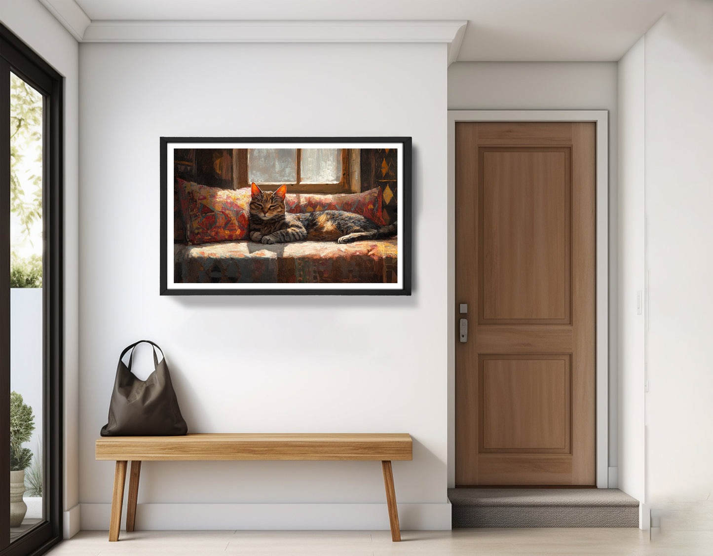 Tabby Cat Cozy Couch African American canvas print view 71