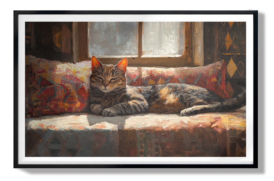 Tabby Cat Cozy Couch African American canvas print view 67
