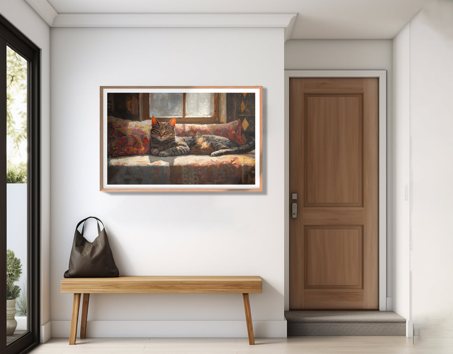 Tabby Cat Cozy Couch African American canvas print view 83