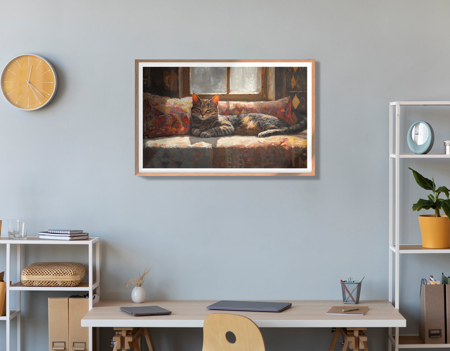 Tabby Cat Cozy Couch African American canvas print view 84