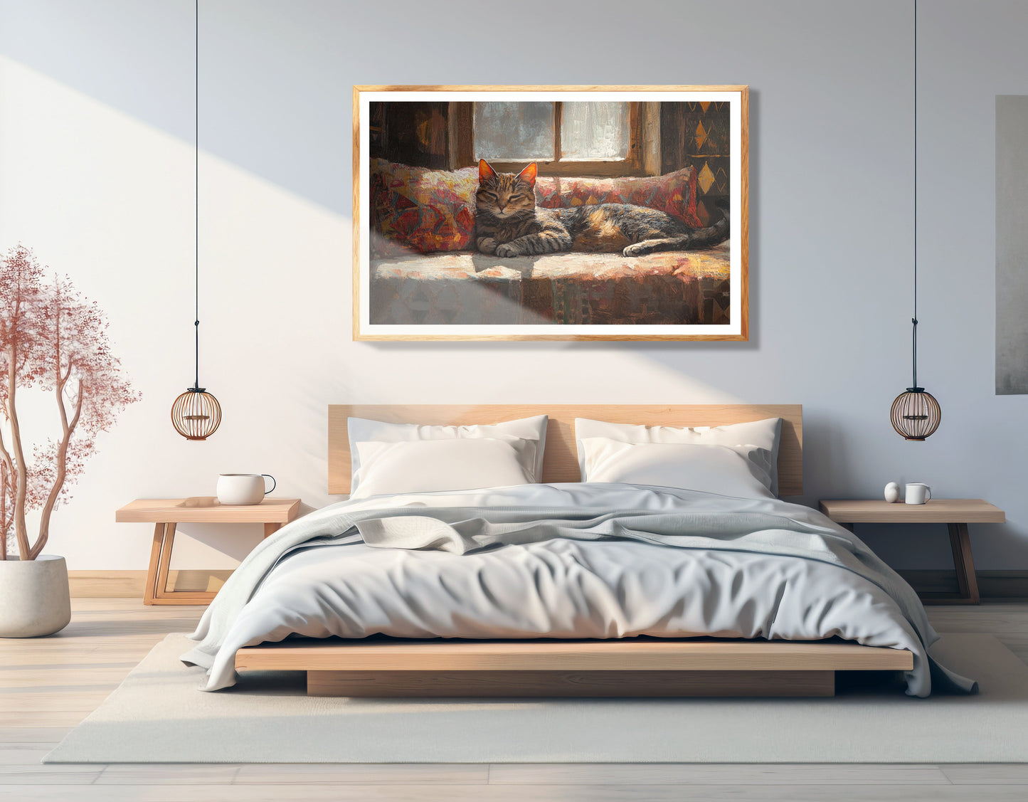 Tabby Cat Cozy Couch African American canvas print view 75