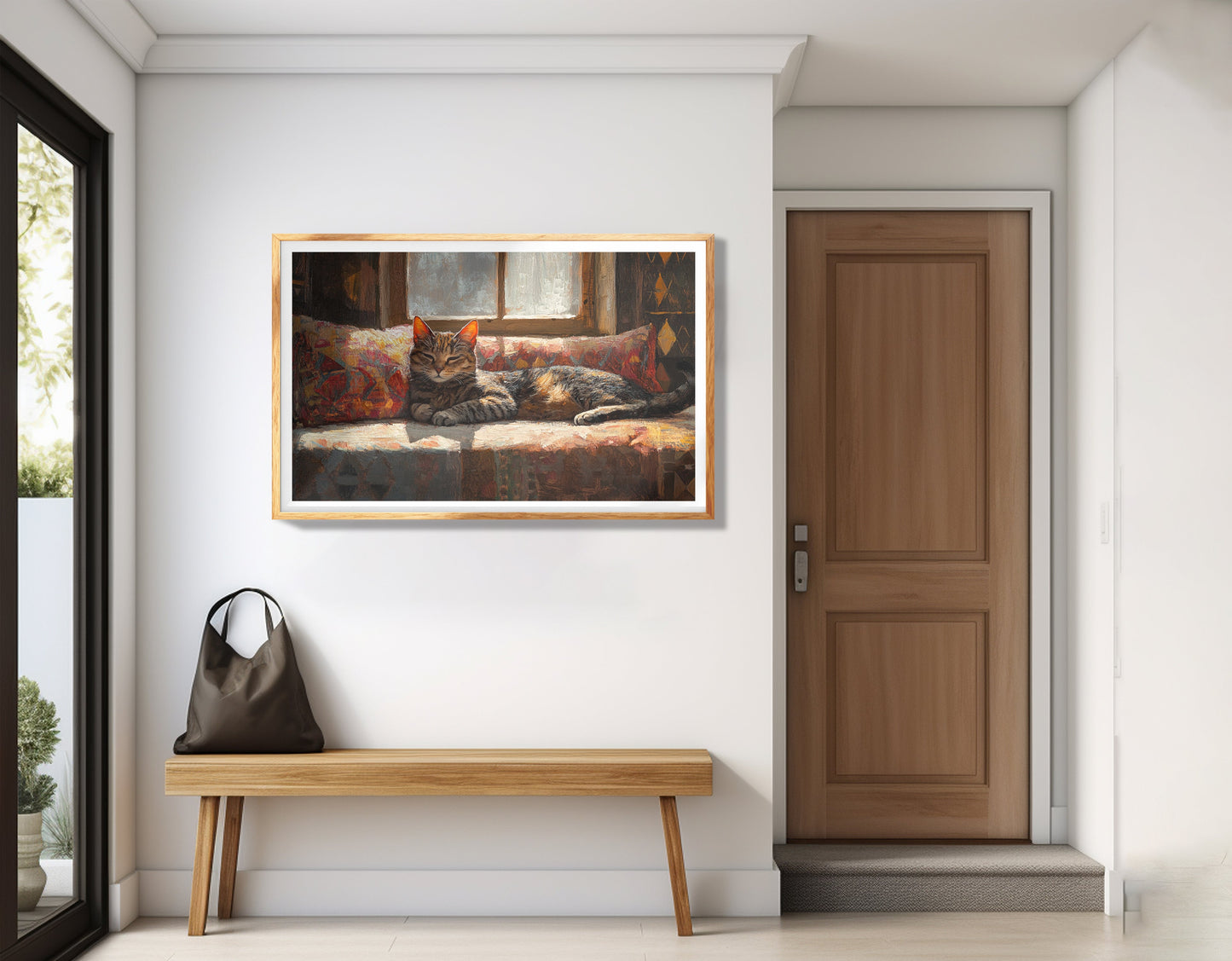 Tabby Cat Cozy Couch African American canvas print view 77