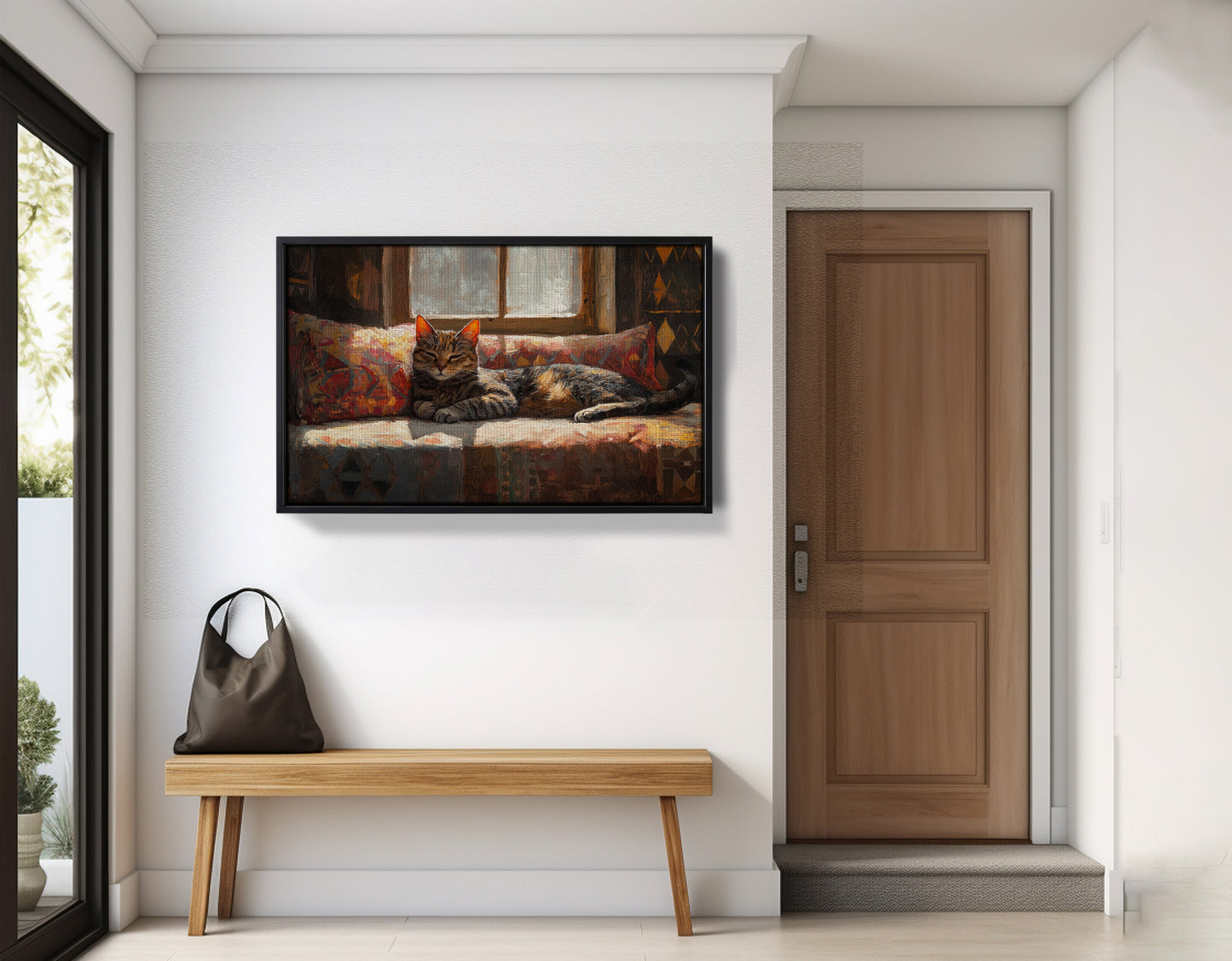 Tabby Cat Cozy Couch African American canvas print view 29