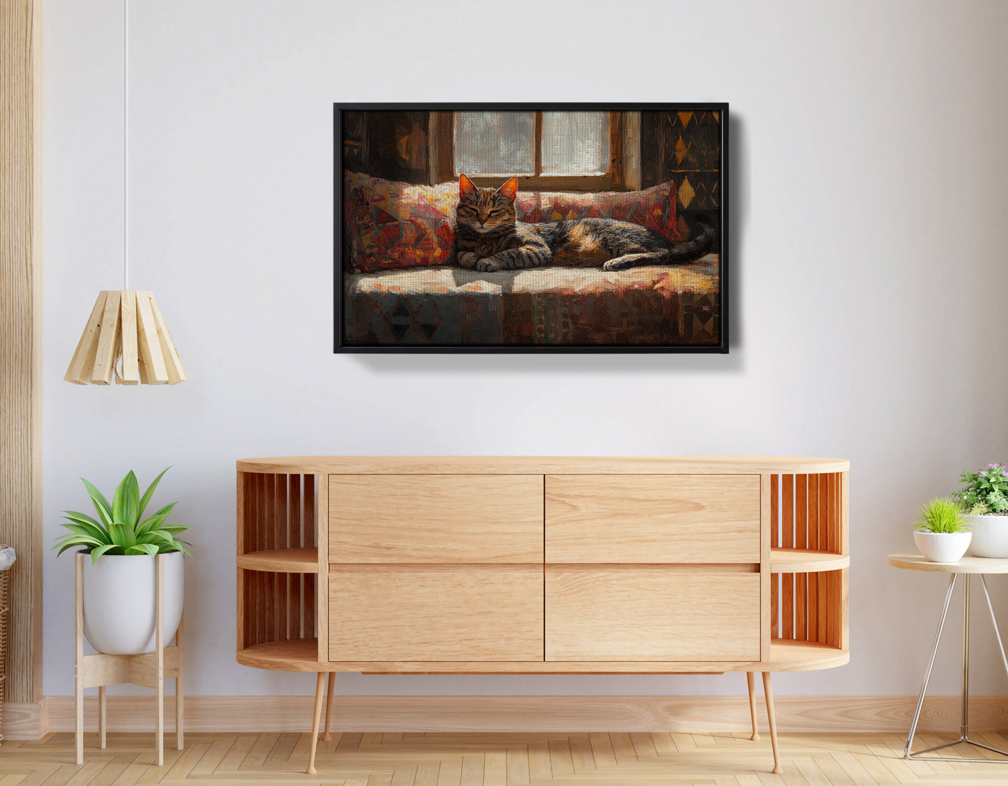 Tabby Cat Cozy Couch African American canvas print view 26
