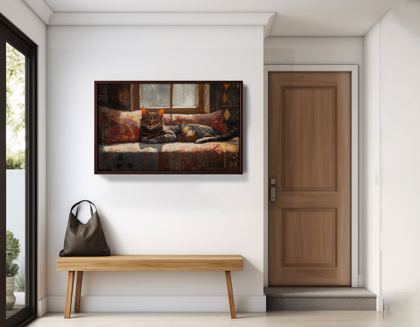Tabby Cat Cozy Couch African American canvas print view 35