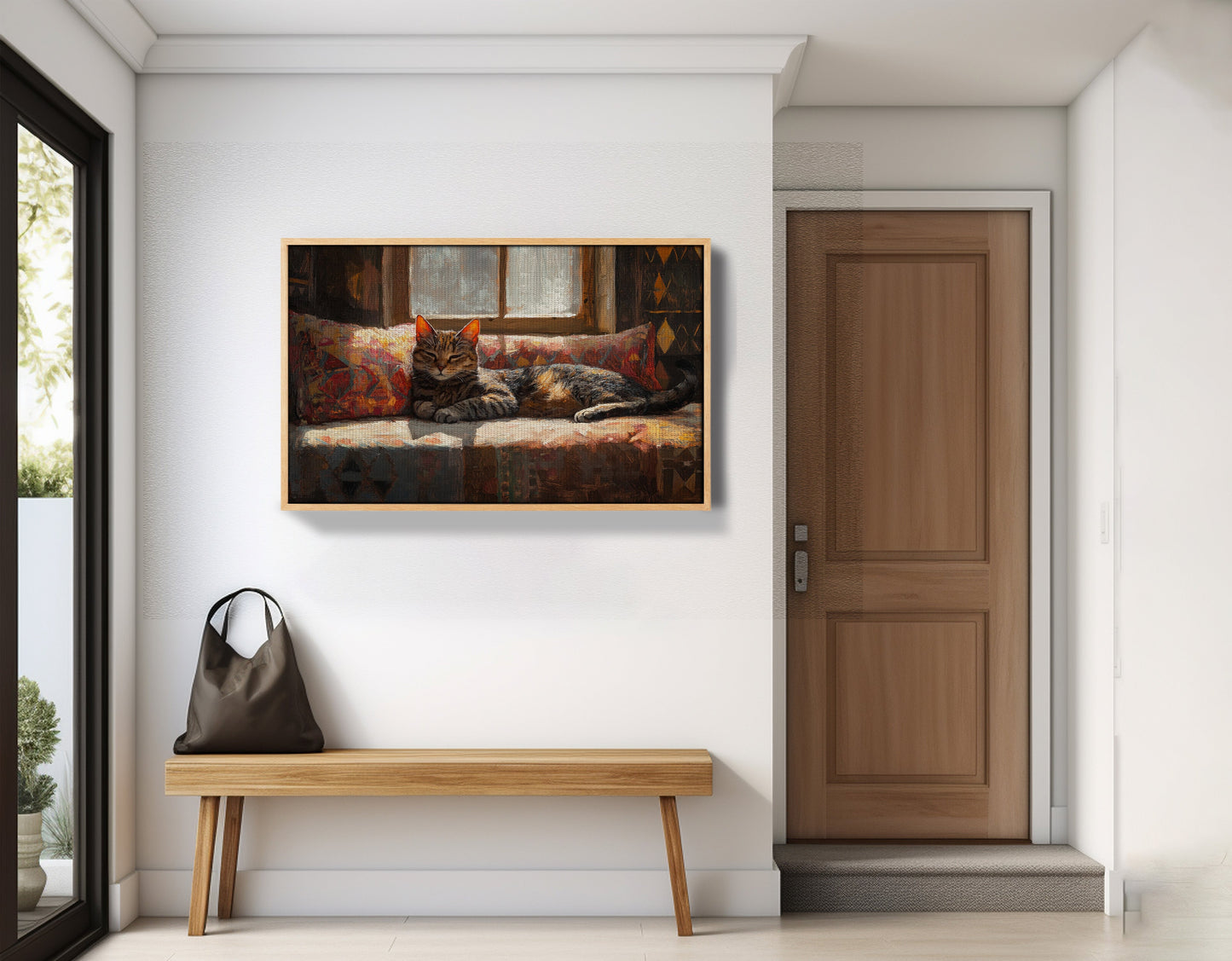 Tabby Cat Cozy Couch African American canvas print view 53