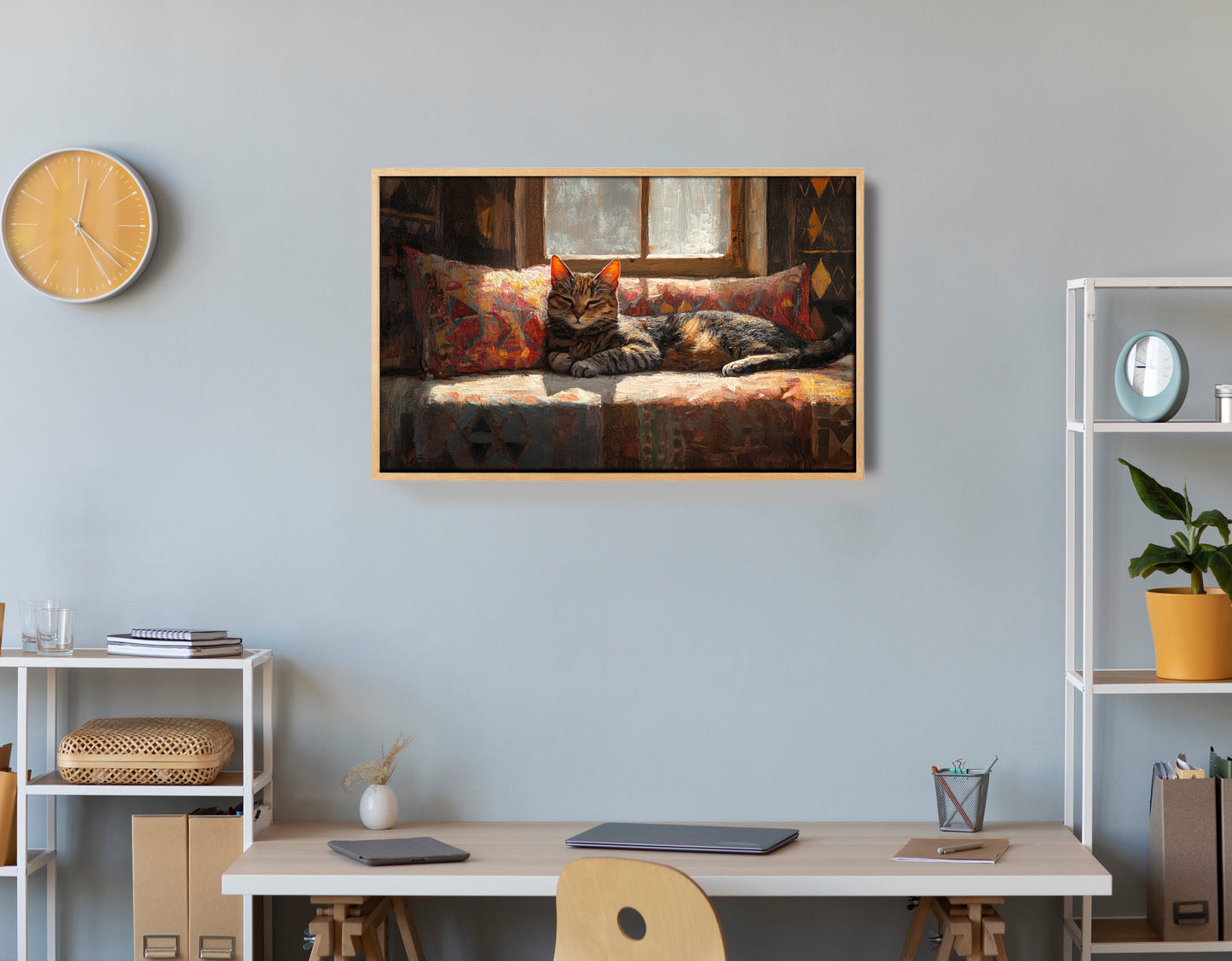 Tabby Cat Cozy Couch African American canvas print view 54